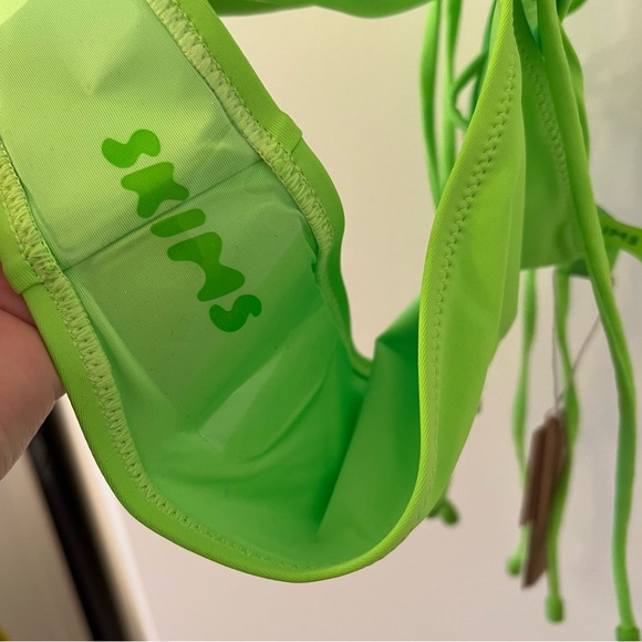 SKIMS SWIM LACE UP MONOKINI | NEON GREEN / XS NEVER WORN NWT - Picture 7 of 11